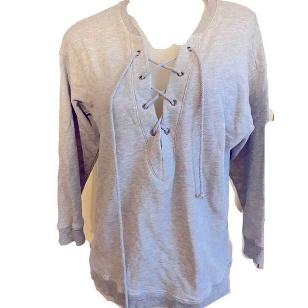 Soft Joie Lace up Sweatshirt - XS ash gray   Cotton /elastane , NWOT